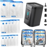 12 Pack Vacuum Storage Bags with Wireless Electric Air Pump, Reusable space saver vacuum storage bags for Clothes, Double Zip and Airtight Valve for Travel and Home