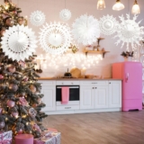 12 Pack White Paper Snowflakes Winter Hanging Snowflake Decorations for Christmas Birthday Party Wedding Decoration