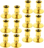 12 Pcs Plastic Candle Bases Dinner Candle Holder for Tabletop Decorative Pillar Stand Wedding Holders for Centerpieces Church Services Holiday Parties Indoor Decor