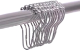 12 Pcs Shower Curtain Hooks and Rings, Stainless Steel Shower Curtain Clips with Secure Lock,Set of 12 Black Shower Curtain Hooks Rust-Resistant Curtain Rings for Standard Shower Rods