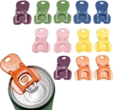 12-Piece Can Openers and Drink Protectors, Complete Lid Can Opener, Beverage Can Opener Tool, Colorful Beverage Can Lids for Beer, Soda, Aluminum Drinks