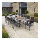 12 Seat Rectangular Extending Dining Aluminium Garden Furniture Set