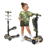 12-Wheel Kick Scooter for Kids, Foldable, Adjustable Height