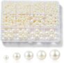 1200 Pieces Beads for Jewellery Making, 5 Sizes Round Beads for Bracelets Kit Small Filler Beads with Hole for DIY