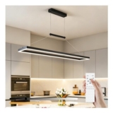 120cm LED Pendant Light for Kitchen, 52W Dimmable, Black