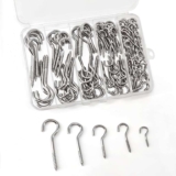 125 Pcs Screw Hooks in 5 Sizes Cup Hooks (Silver) SB Dongguan Hardware LTD FBA