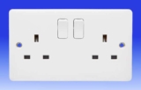 13A 2 Gang DP Switched Socket – White