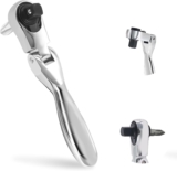 1/4 Ratchet, 180 Rotating Mini Ratchet, 72 Tooth Gear Hand Ratchet Wrench with Hex Square Drive for Tight Installation Spaces (1)