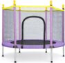 140cm Kids Trampoline with Safety Enclosure Net, 200KG Weight Capacity Indoor/Outdoor Trampoline for Children, Galvanized Steel Frame & PP Mat for Garden, Backyard Fitness Jumping