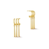 14K Gold Plated Huggie and Drop Chain Earrings