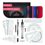 15-Piece Professional Maths Set & Geometry Sets for Secondary School