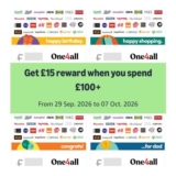 £15 Reward When You Spend £100 on One4all Exchange Gift Code