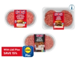 15% off British Beef Burgers ( 4 Smash Burgers 340G – £2.45 / 8 Double Stack Burgers 454G – £3.39 / Lidl Plus App )