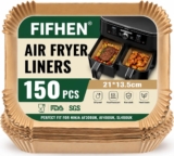 150PC Air Fryer Liners for Ninja Dual, FIFHEN Parchment Paper Air Fryer Liners Disposable, Air Fryer AF300UK AF400UK SL400UK Accessories Compatible with Ninja, Keplin, Tower, Other Dual Zone Air Fryer