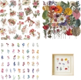 150Pcs Vintage Flower Stickers, Stickers for Scrapbooking, Transparent Stickers, Craft Stickers for Laptops, Water Bottles, Suitcases, Journals, Notebooks, Phones & DIY Decor