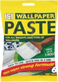 151 All Purpose Wallpaper Paste Super Strong Wall Paper Adhesive – Ready in 3 Minutes Suitable for All Types & Weights of Wallpaper Easy To Use – Hangs Up To 5 Rolls (6 Pints)