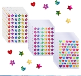 1560 Holographic Stickers for Kids Rewards Shiny Small Stars Flowers and Hearts 1 cm for School Classroom Students and Teachers Accessories