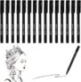 15Pcs Black Permanent Marker Pens,0.6mm Fine Tip Permanent Markers,Quick Drying & Waterproof Fineliner Pens for Plastic,Wood,Metal,Glass,Ceramic,Paper,Office & School,Fine Point Markers
