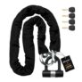 15mm Hardened Chain Lock with U-Lock, 1.5m, 4 Keys, Silver