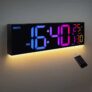 16 Large Digital Wall Clock, Big LED Display with Remote, 8 RGB Color with code – SBH HomeLiving Store