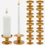 16 Pcs Table Gold Candle Holders, Candle Holder for Pillar Candles, Small Metal Candles Stick Candlestick Holders Set for Home Décor, Weddings & Special Occasions