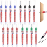 16 Pieces Deep Hole Marker Pens,20 mm Long Head Deep Hole Marker Pen Woodworking Markers in 4 Colours,Marking Tool for Permanent Marking of Hard To Reach Areas