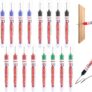 16 Pieces Deep Hole Marker Pens,20 mm Long Head Deep Hole Marker Pen Woodworking Markers in 4 Colours,Marking Tool for Permanent Marking of Hard To Reach Areas
