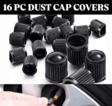 16 x car bike cycle black plastic air valve tyre alloy wheel caps dust valve – w/code – stm styling