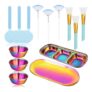 18-Piece Rainbow Facial Mask Mixing Bowls Set, Stainless Steel