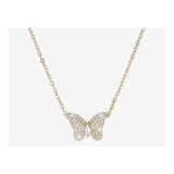18ct Gold on Silver DiamonFlash Butterfly Necklace