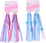 1Pair Rainbow Bike Streamers for Girls Boys,2PCS Colorful Handlebar Tassels for Kids Bicycle, Scooter, Tricycle Accessories – Easy Attach Grips Decor for Girls Boys