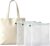 2 IN 1 BUNDLE SET: Cotton Canvas Tote Bag & 3 Reusable Mesh Produce Bags, Eco Grocery Shopping Kit for Fruit Vegetables
