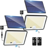 (2) LOTMOS 342LED Remote Solar Security Lights Motion Sensor, 3 Modes, 5M Cable, Waterproof (1x £11.98 – 6x £57.79) Sold By Lotmos-UK/FBA