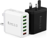 2 Pack 33W 6-Port Fast Charger Plug (BlackWhite) – QC 3.0 USB Wall Charger with 6 USB-A Ports (1x QC 3.0) Sold by Zuiaitutu / FBA