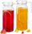 2 Pack Acrylic Pitcher with Lid, 1.1 Litre Clear Water Pitchers with Handle, Unbreakable Beverage Pitcher Juice Container Fridge Door Jug for Milk Juice Iced Tea Lemonade