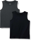 2 Pack Amazon Essentials Boys Tech-Stretch Muscle Vest 6-7 Years – Black/Graphite Heather