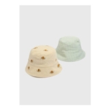 2 Pack Baby Multicolour Gingham Elephant Hats