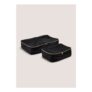 2 Pack Black Large & Medium Packing Cubes