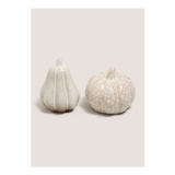 2 Pack Cream Pumpkin Ornaments