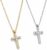 2 Pack Cross Necklaces – Crystal Cross Pendant Necklace – Gold and Silver Cross Jewelry – Classic Cross Necklace for Women Men