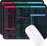 2 Pack Excel Shortcuts Mouse Mat,180 220 2mm Excel Cheat Sheet Desk Mat, Multifunctional Large Gaming Mouse Pad,Clear Printing Non-Slip Big Mouse Mat for Laptop,Computer,Office,Home