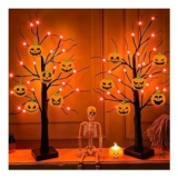 2-Pack Halloween Tree Lights with Pumpkin Ornaments