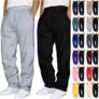2 Pack Joggers for Men UK Jogging Sweatpants Drawstring Elasticated Waist Tracksuit Bottoms Casual Straight Wide Leg Trousers Gym Workout Lounge Pants with Pockets