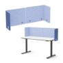 2-Pack L-Shaped Clamp-on Desk Privacy Panels, Adjustable Acoustic Divider (Blue)