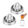 2-Pack Mason Jar Juicer Lids, 3.38-Inch Wide Mouth, Stainless Steel