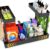 2 Pack Metal Under Sink Storage Organiser,2 tier Pull Out Undersink Storage Organiser Kitchen,38cm-55cm Width Expandable with 3 sliding Rails Drawers Cupboard Organiser with Hooks Kitchen Bathroom Hom