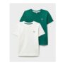 2 Pack Plain T-Shirts in White and Green