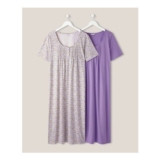 2 Pack Short Sleeve Pintuck Nightdress – Violet