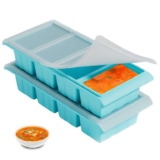 2-Pack Silicone Freezer Tray 1 Cup/250 mL Silicone Freezer Tray with Lids, Perfect for Storing Soup, Broth, Sauces