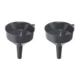 2 Pack -Simply FUN102 102mm (4 Inch) Funnel for Mess-Free Rapid pouring of Liquids & Finely Grounded Solids, Lightweight & Compact Black